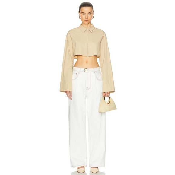 JACQUEMUS Le De Nimes Large Jeans Off White & Tabac - Picture 2 of 4